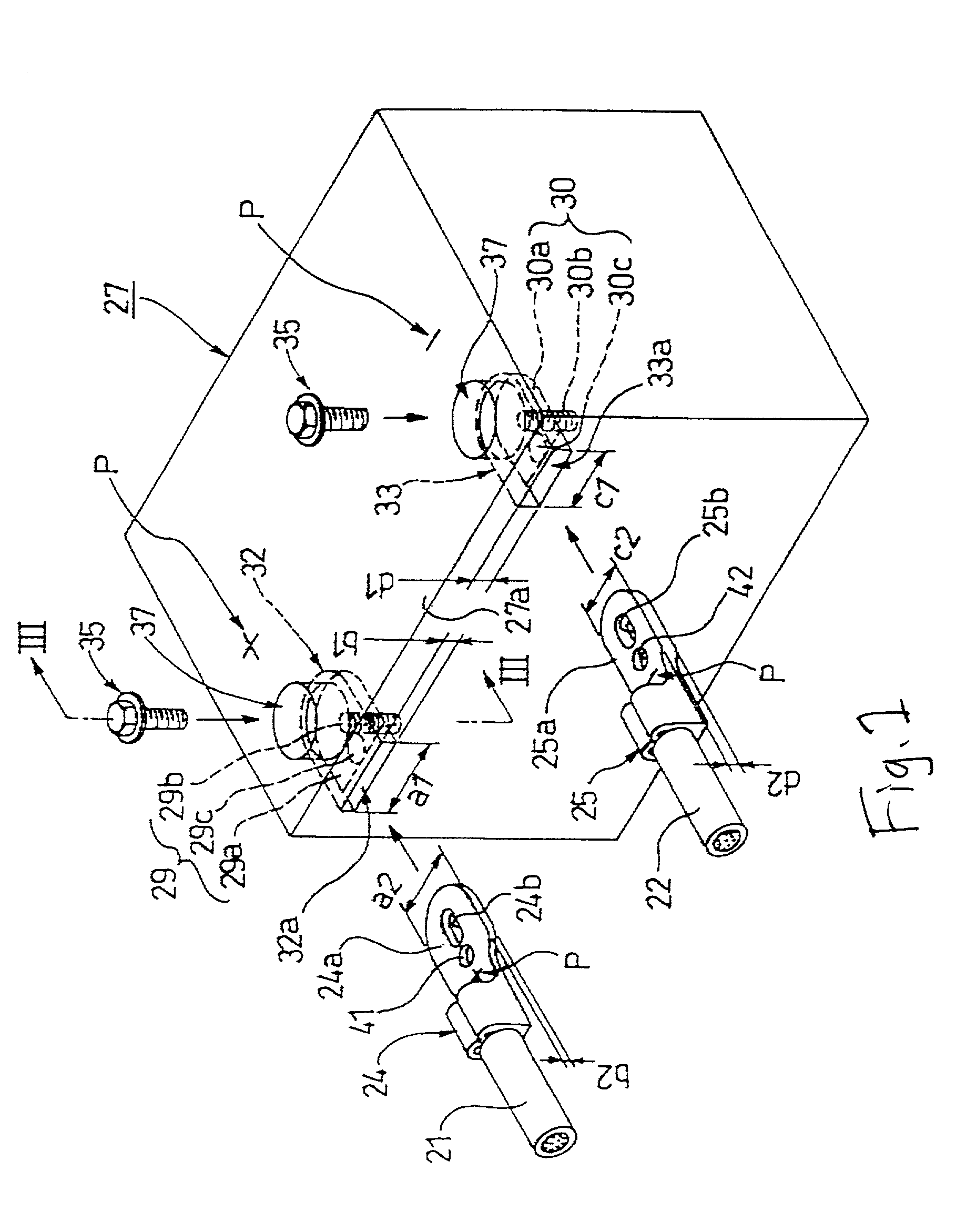 Connecting structure for battery terminals