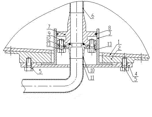 Sealing structure for case-penetrating pipelines