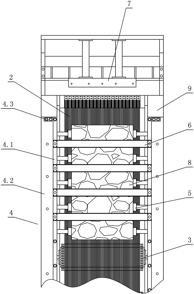 Stone compaction mechanism of stone saw machine