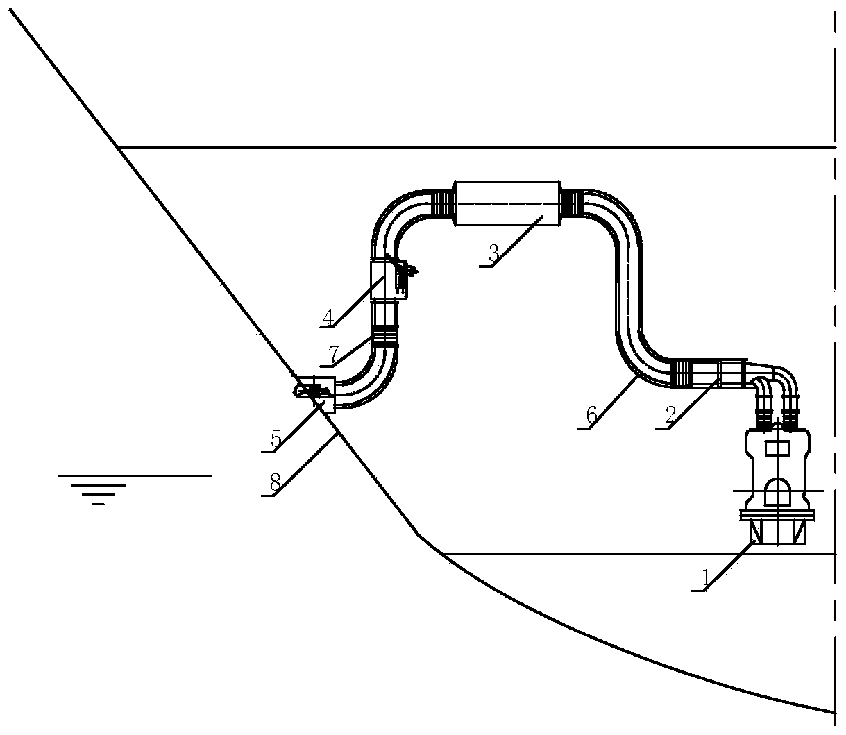 Marine exhaust pipeline system