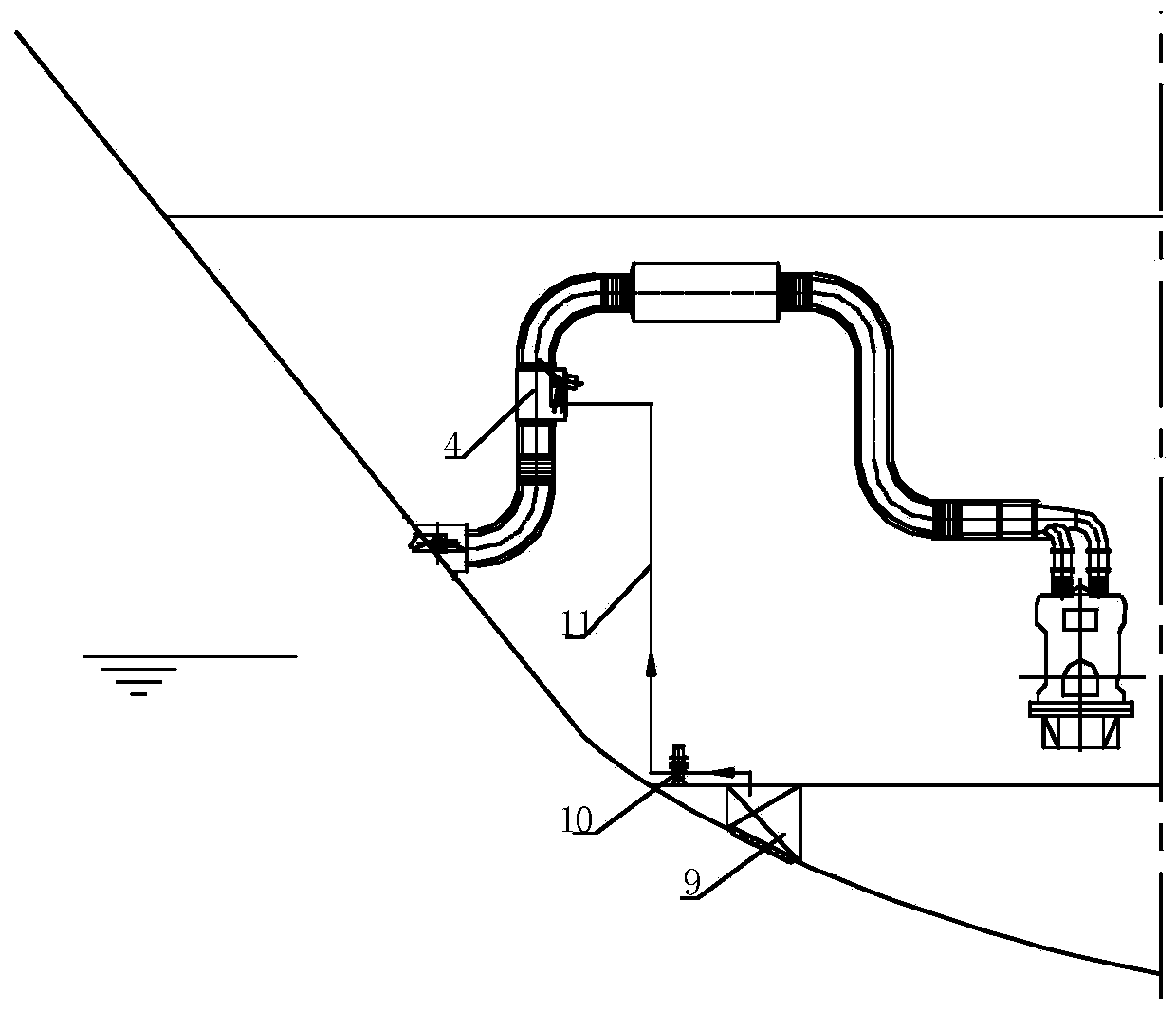 Marine exhaust pipeline system