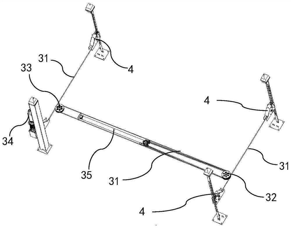 A four-column lifting mechanism