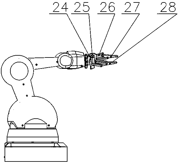 Laser shock peening device of airplane blade tenon