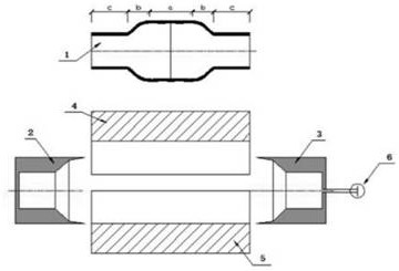 A process method of axial compression expansion forging of hollow structural parts with large cross-section difference