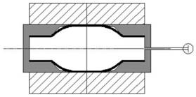 A process method of axial compression expansion forging of hollow structural parts with large cross-section difference