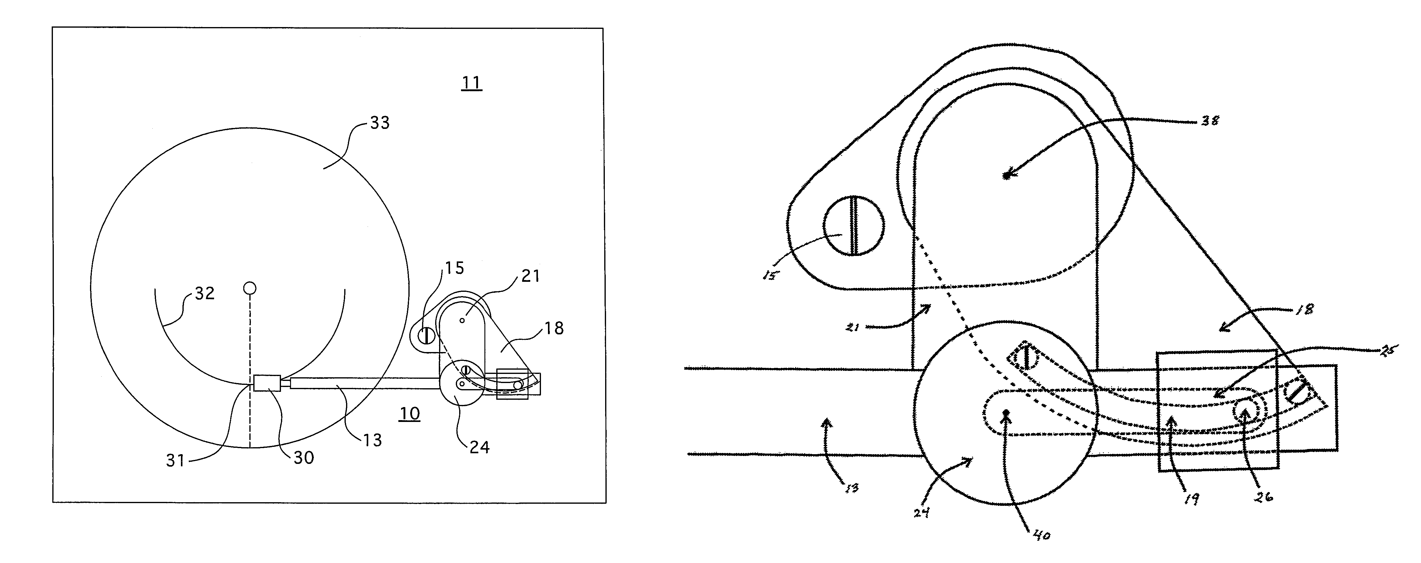 Compact tangential tracking tonearm mechanism