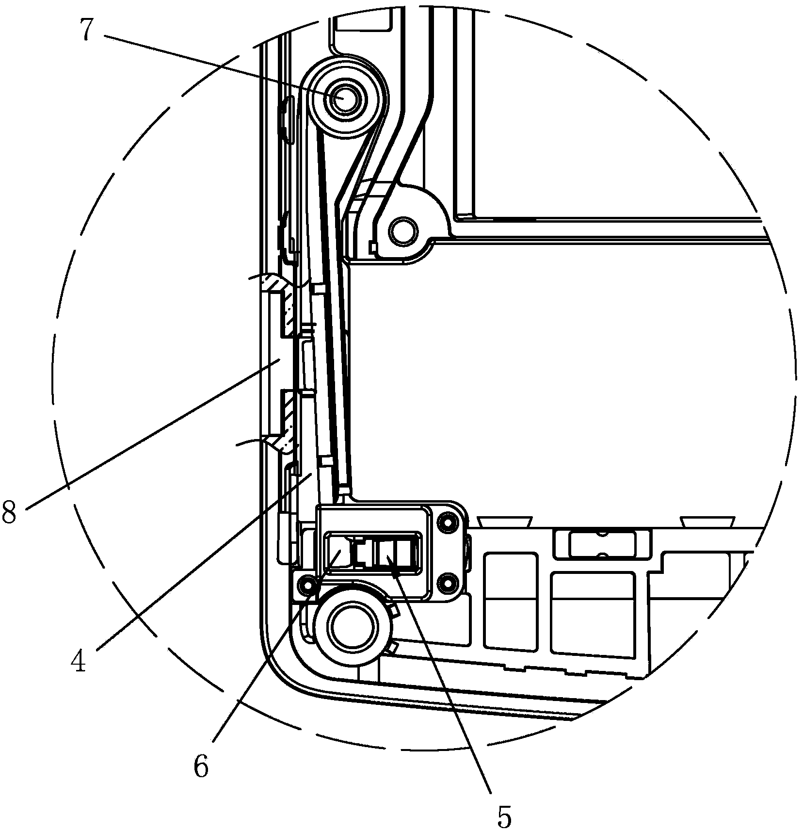 Rod-thumbing cover opening structure for battery cover