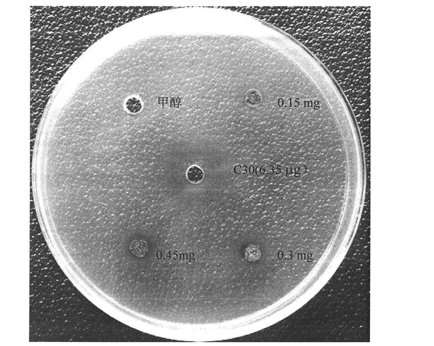 Compound separated and extracted by marine fusarium and application thereof