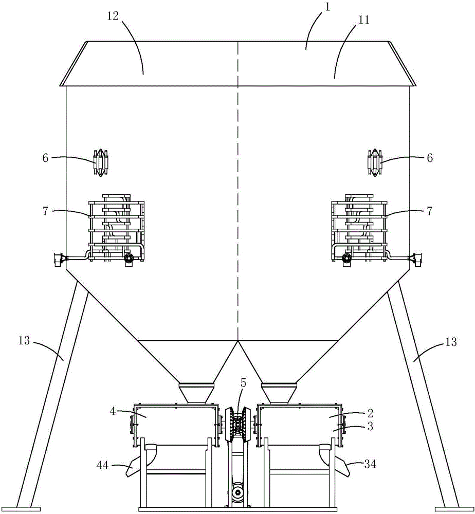 Double-bodied logistics barn with ventilating and heat transfer systems