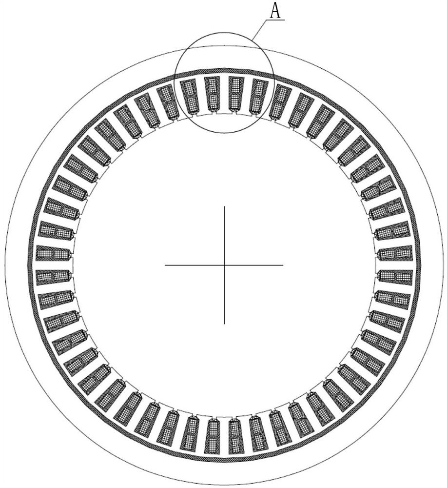 Stator structure for weakening electromagnetic exciting force of motor