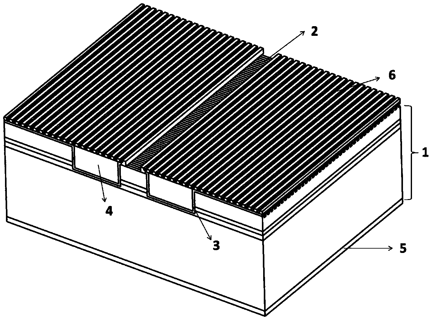 Metal antenna structure for improving slow axis far field of surface emission semiconductor laser unit