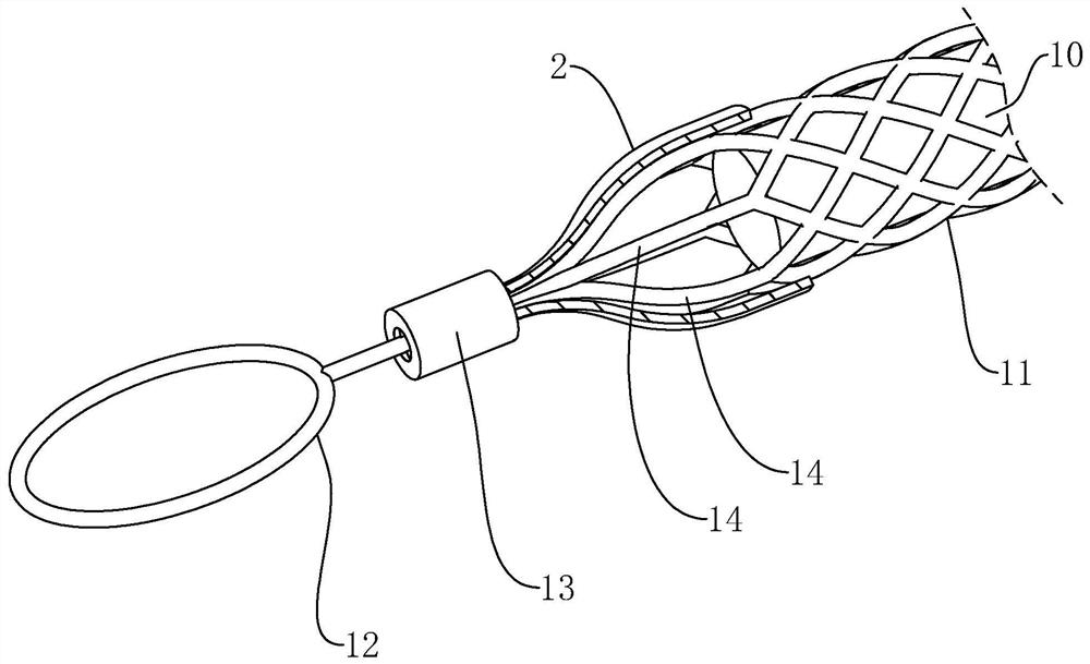 Net pulling sleeve for optical fiber cable