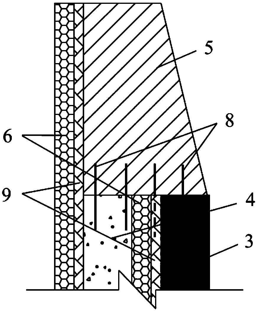 A kind of anti-seismic support structure and construction method of pile foundation retaining wall containing EPS buffer layer