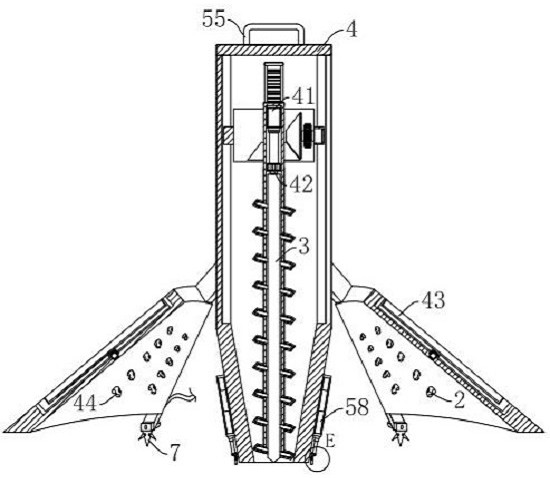 Dust-reducing graded drilling device for easy position adjustment in the mine tunnel