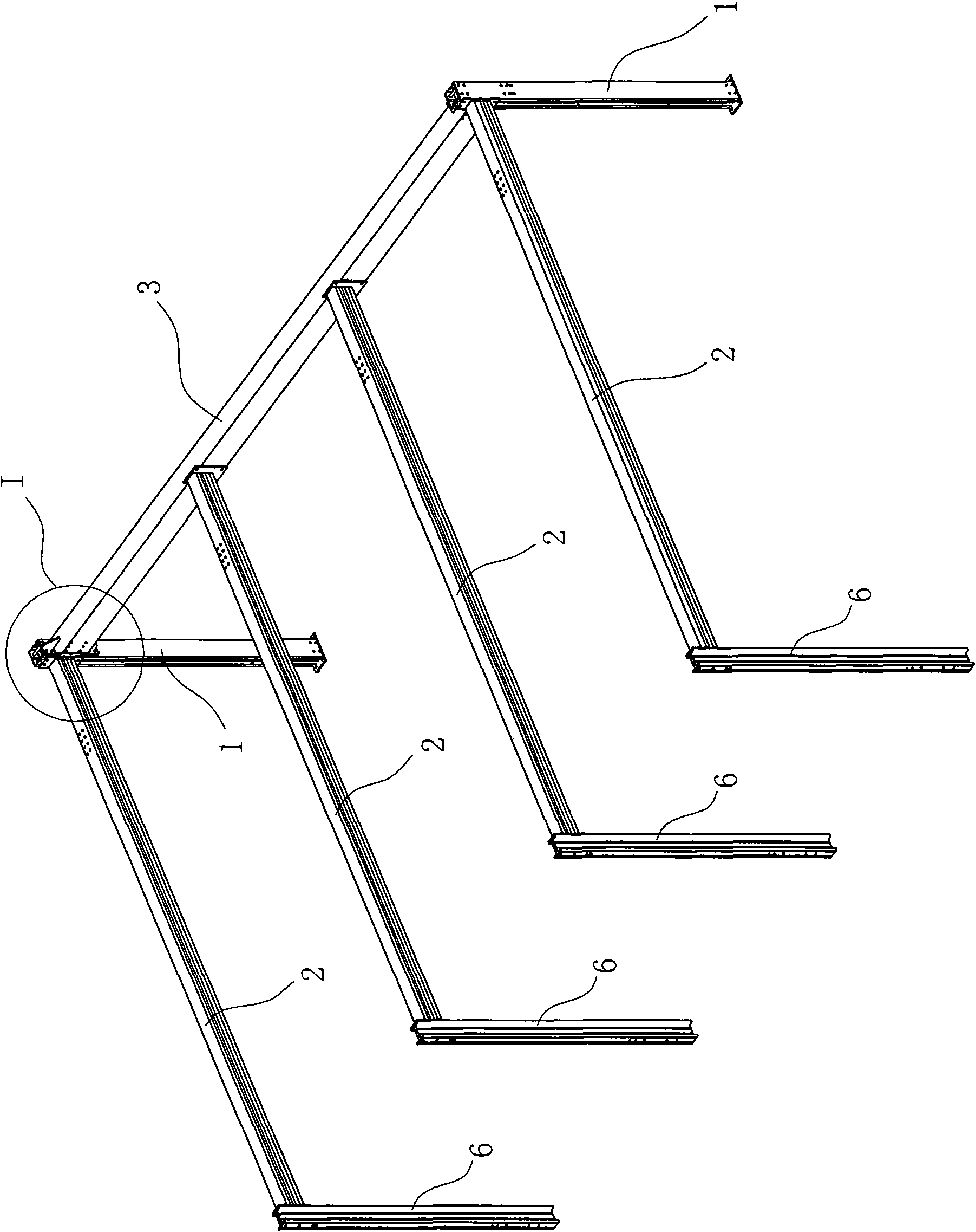 Connecting structure for nested composite sections