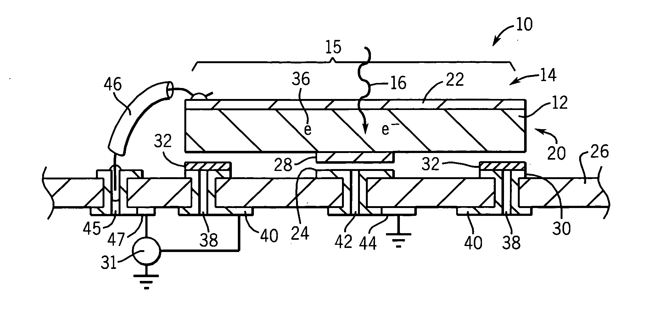 Solid-state X-ray detector with support mounted steering electrodes