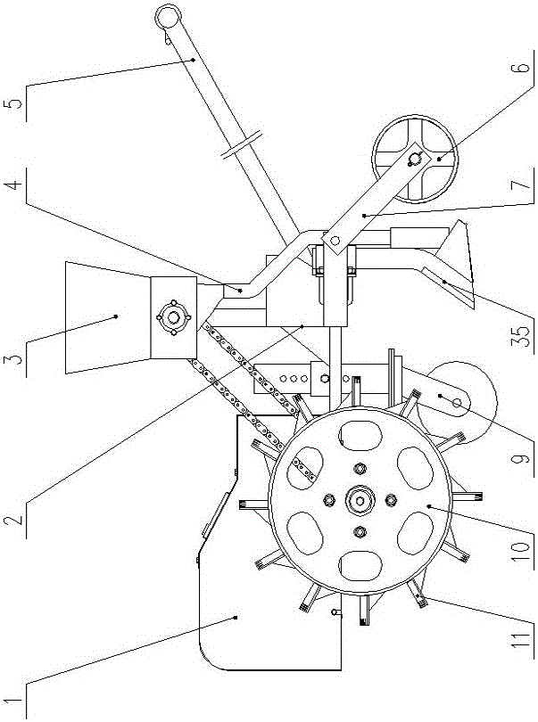 A self-propelled mountain electric wide-width precision sowing machine