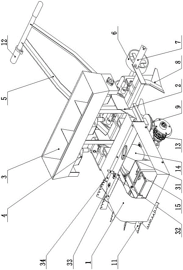 A self-propelled mountain electric wide-width precision sowing machine