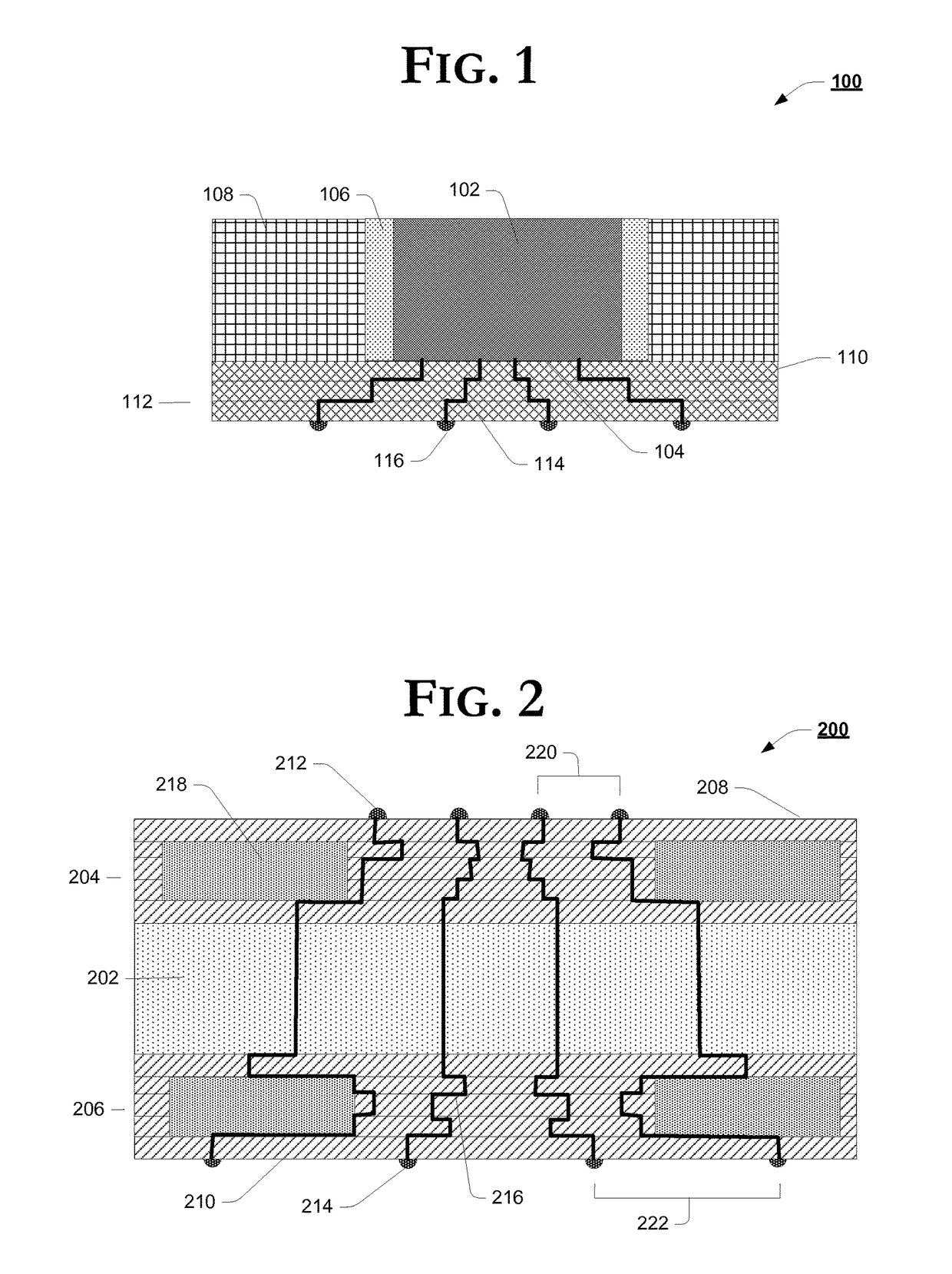 Integrated circuit packages including high density bump-less build up layers and a lesser density core or coreless substrate