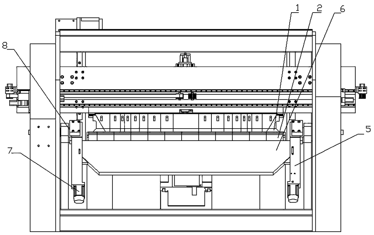 A bending table for flexible bending center of sheet metal