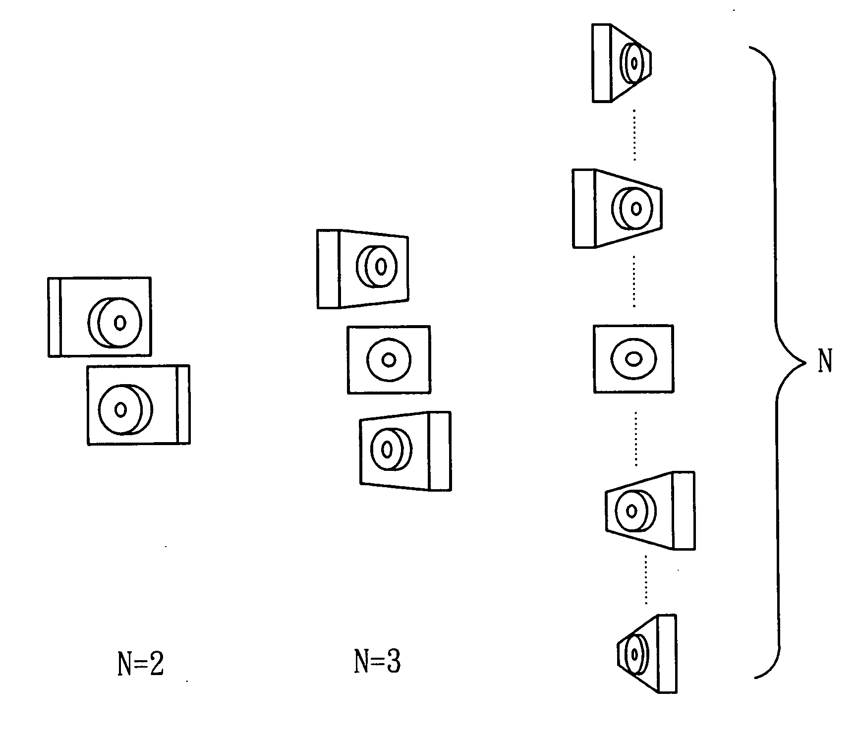 Image pickup device of multiple lens camera system for generating panoramic image