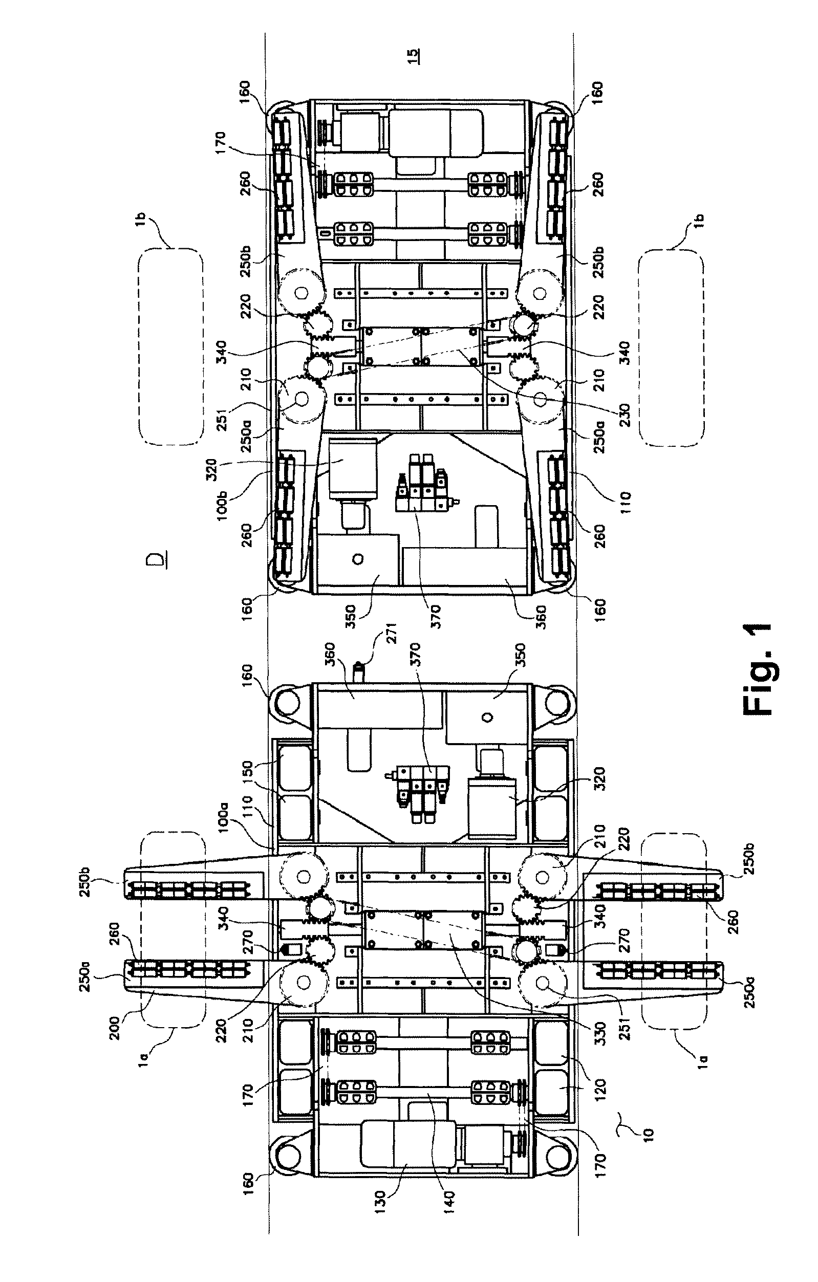 Apparatus for transporting a motor vehicle in a parking system