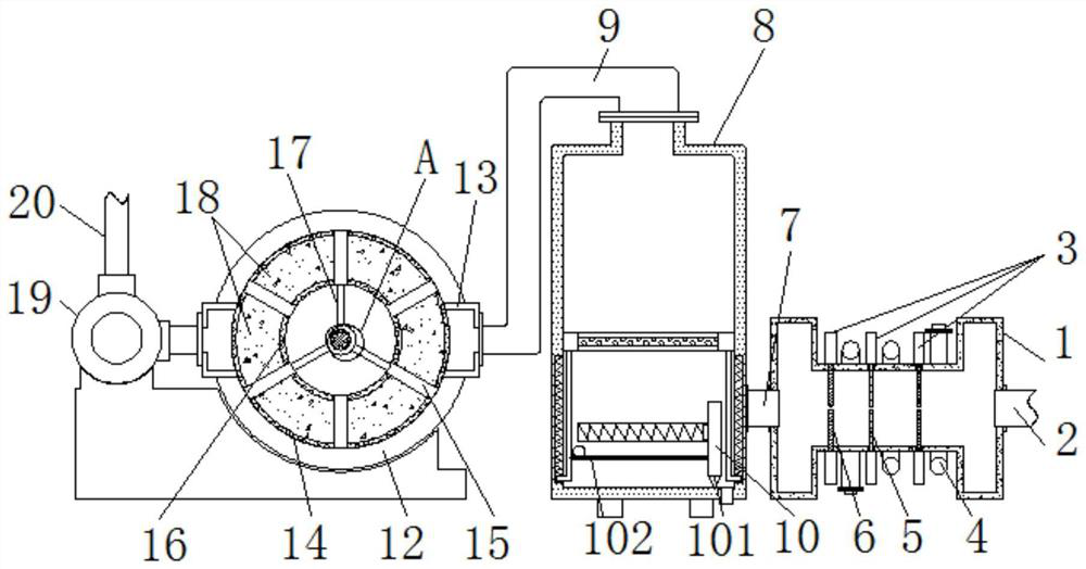 A kind of purification treatment equipment for combustion exhaust gas that can lower the temperature