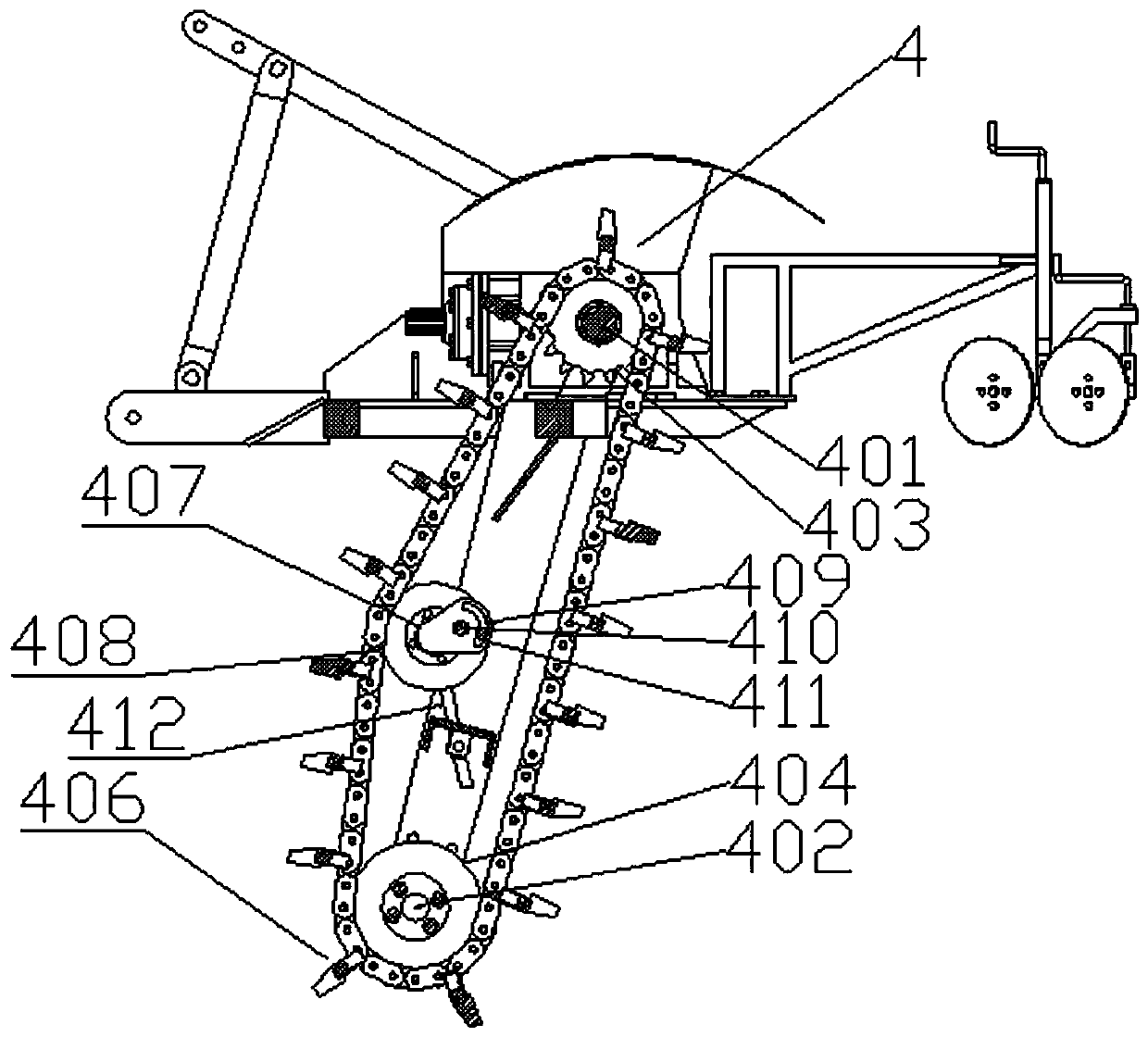 A chain ditch scarifier