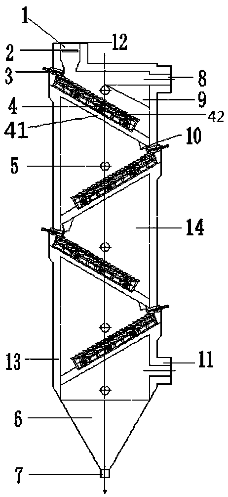 A closed-circuit circulation iron and steel sintered red ore cooling device and its technological method