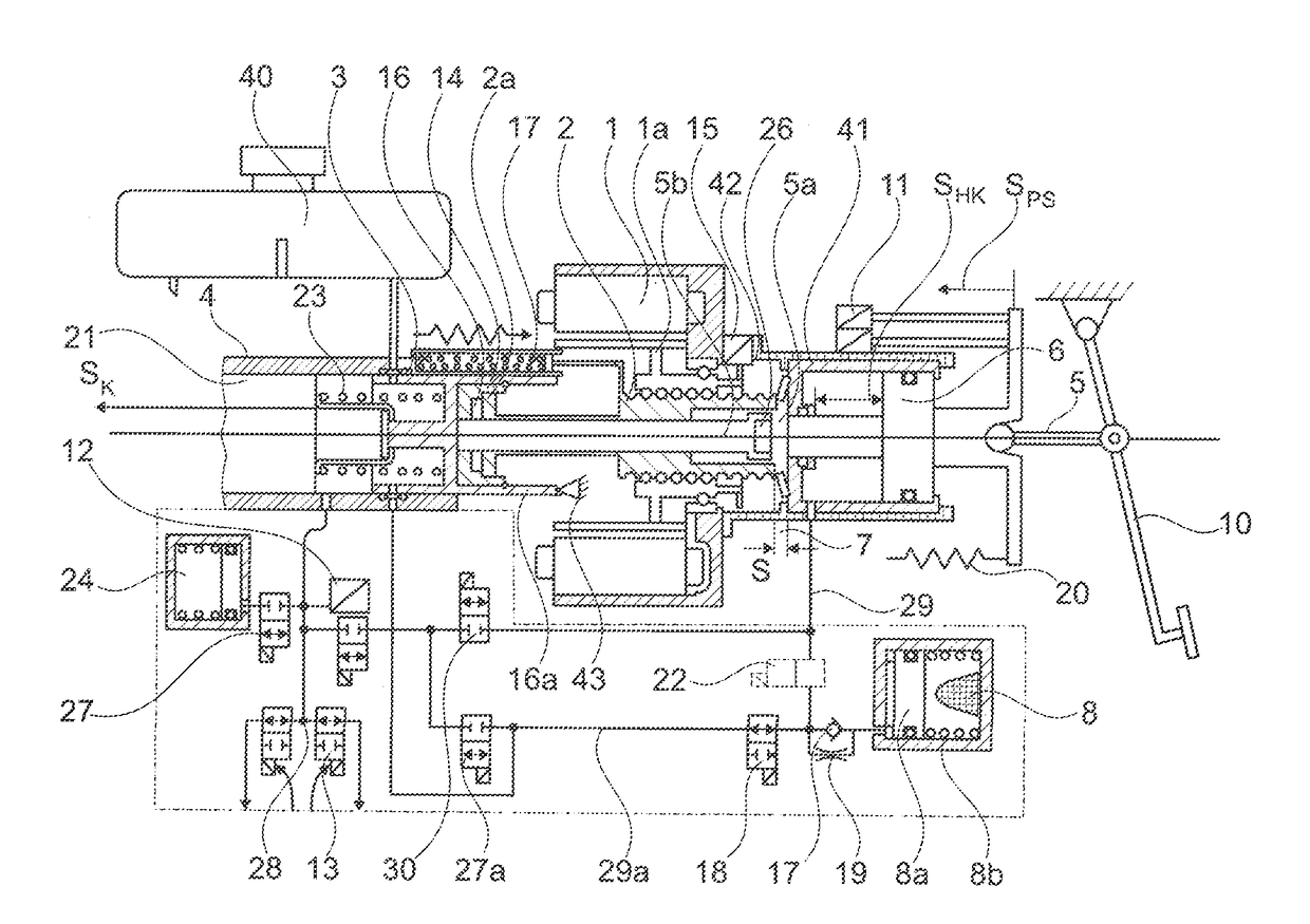 Actuating device for a motor vehicle brake system