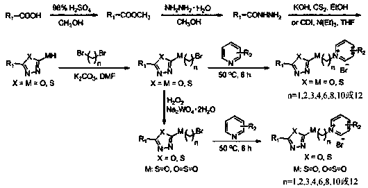 Pyridinium salt compounds containing 1,3,4-oxa(thia)diazolyl, preparation method and application thereof