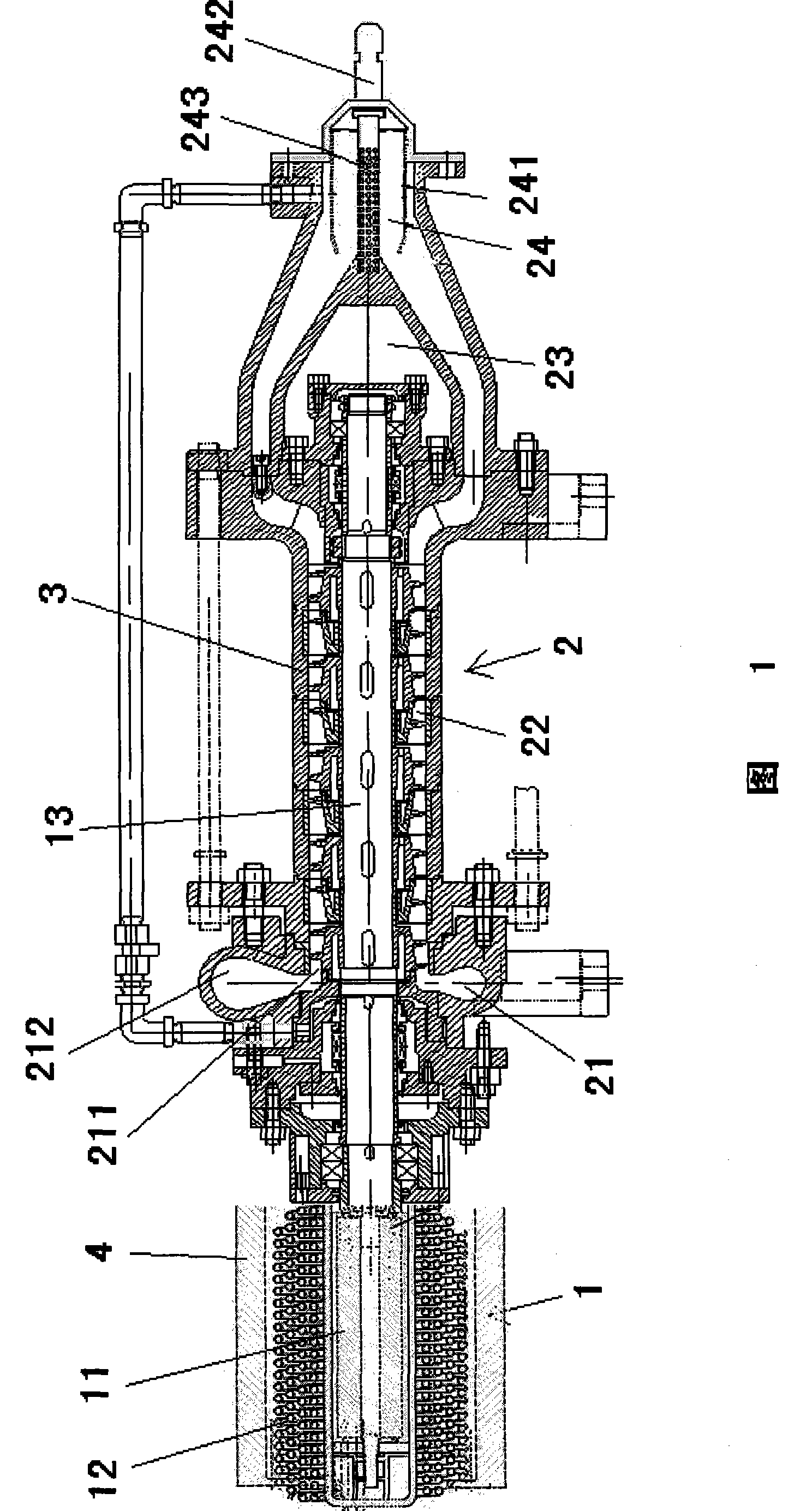 Rotating dynamical type multiphase booster pump