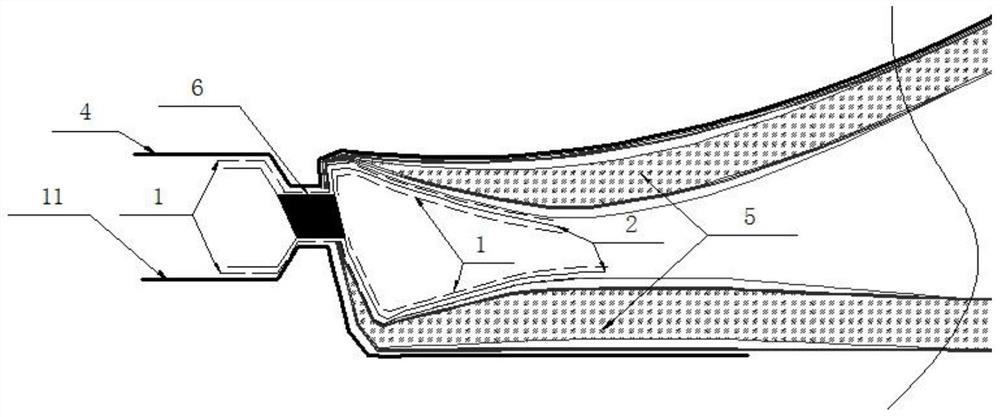 A method for preparing a polyurethane-supported sticking corner of a megawatt wind turbine blade