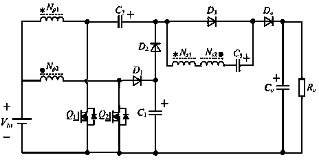 Coupling inductor and voltage doubling circuit combined set-up converter