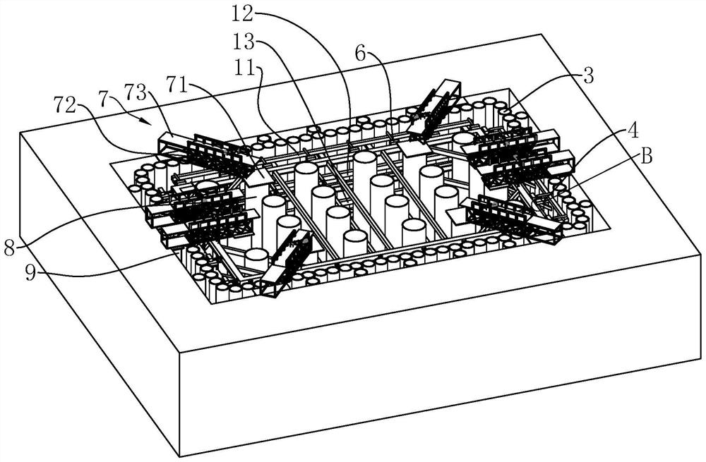 Construction method for integrally and synchronously arranging multiple layers of large-tonnage inner supports in cofferdam