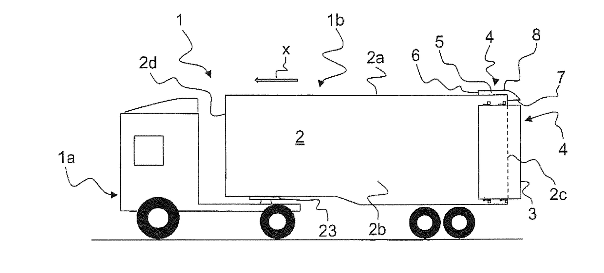Air conduction element for reducing air resistance of a load-carrying vehicle