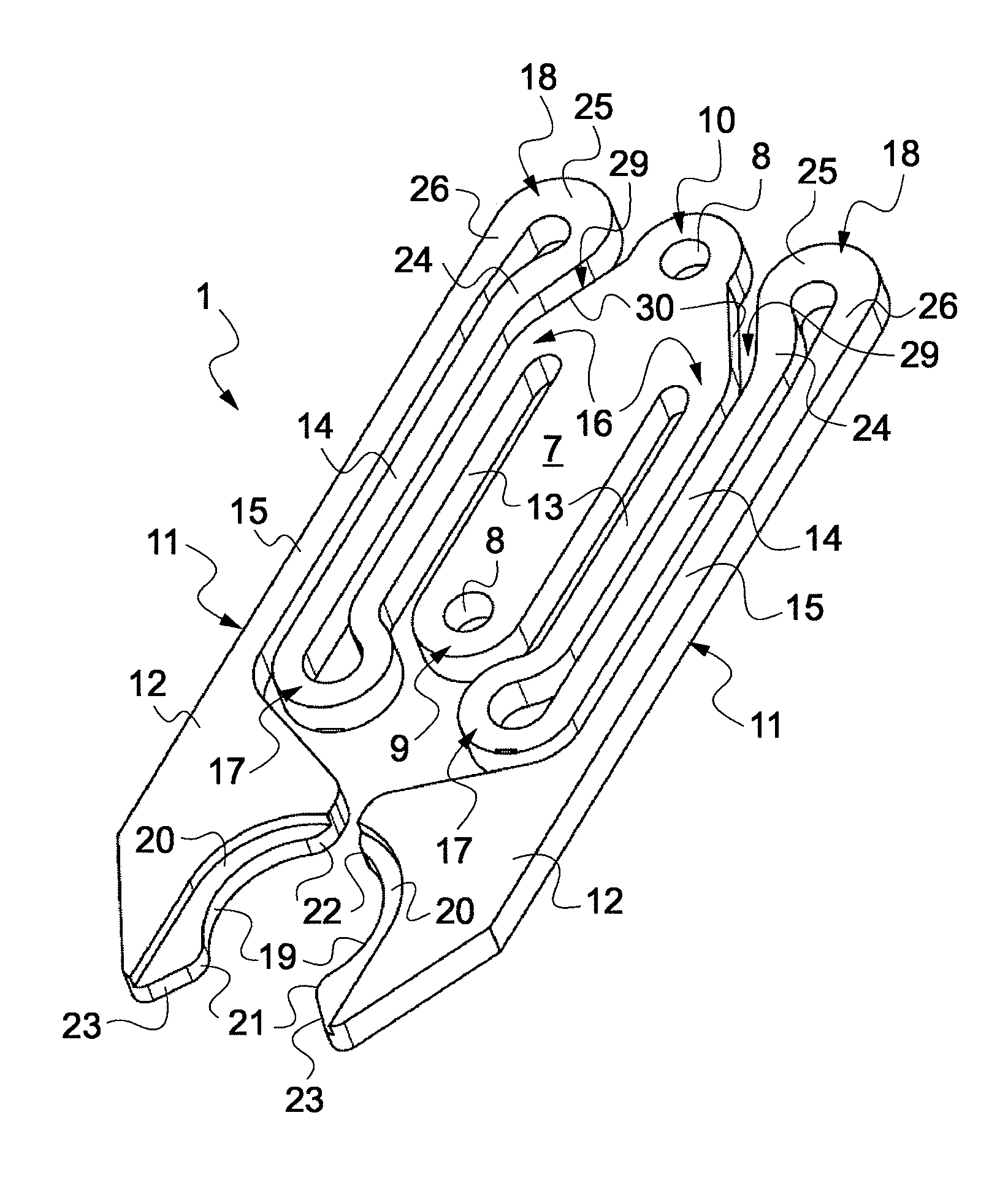 Resilient clamp for holding a container by the neck