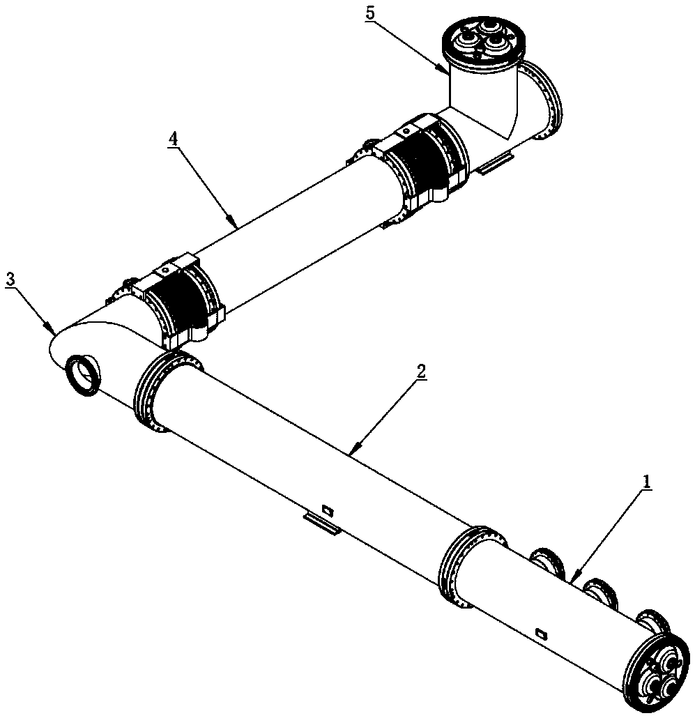 A three-phase communal rigid gas insulated transmission line