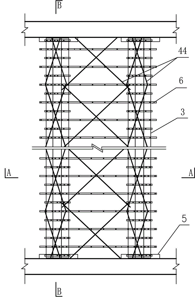 Combined Bailey frame load-bearing bent frame for pouring long-span concrete beams