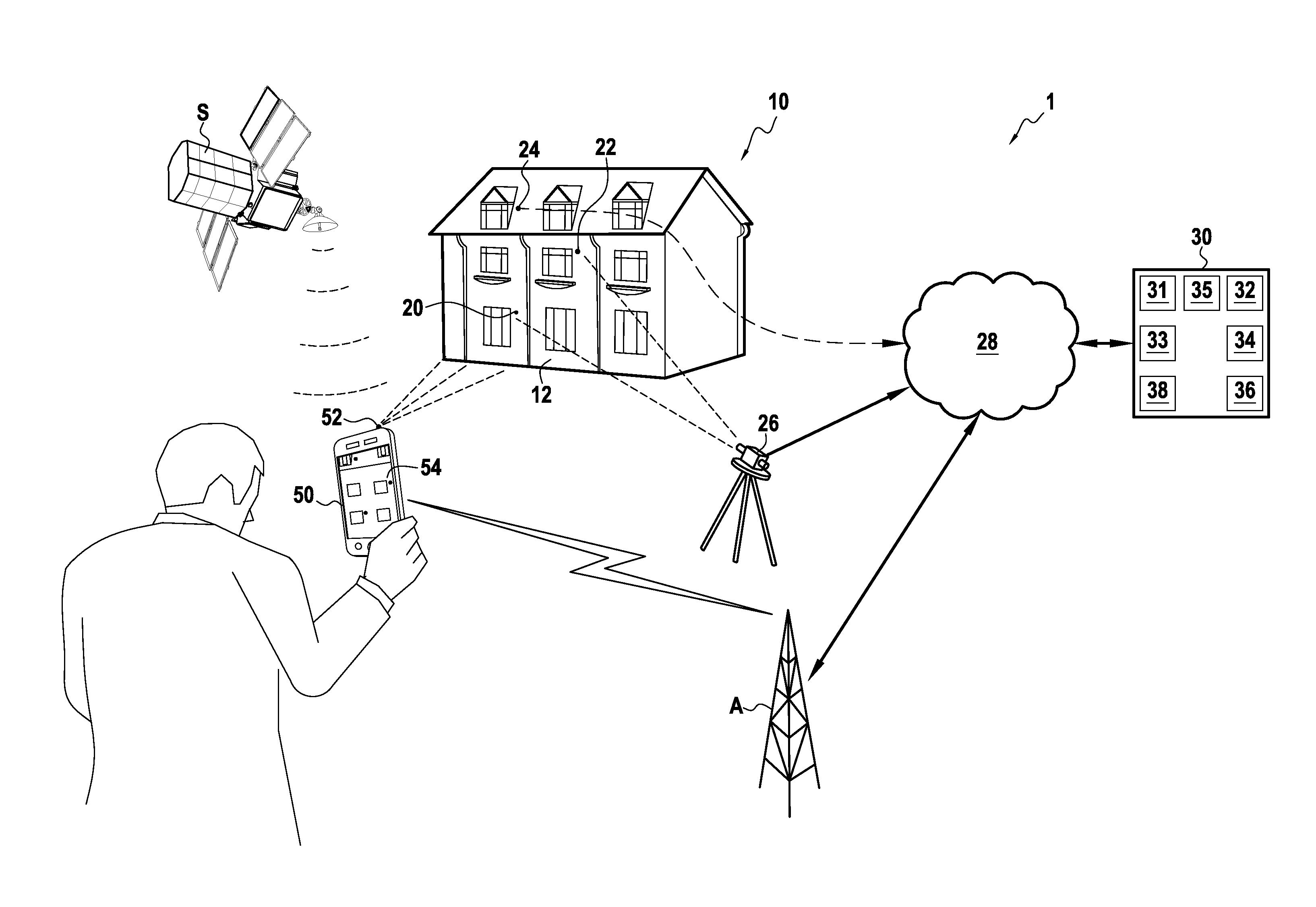 Method of representing possible movements of a structure for an apparatus of smartphone type