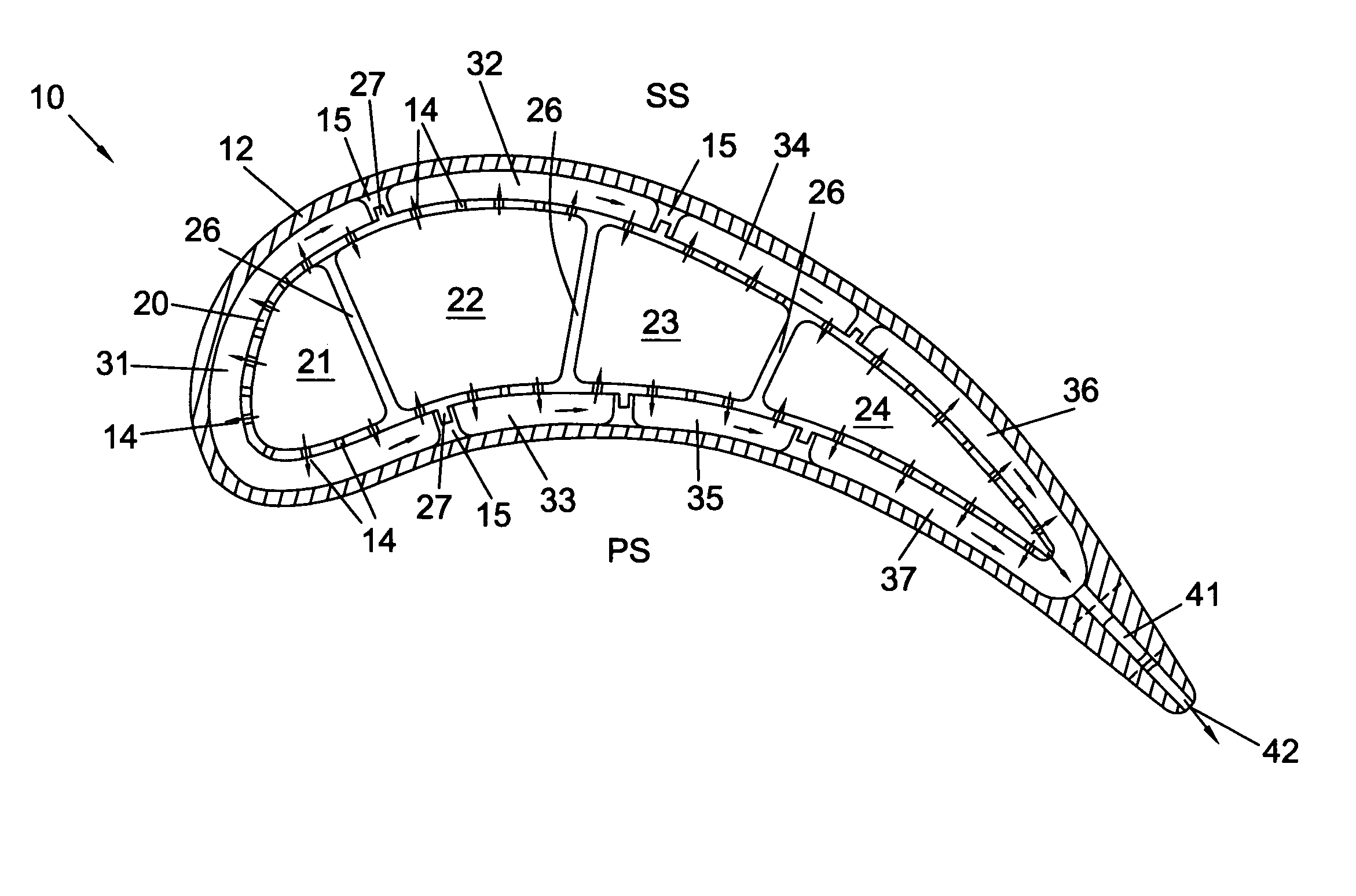 Turbine airfoil with near-wall impingement and vortex cooling