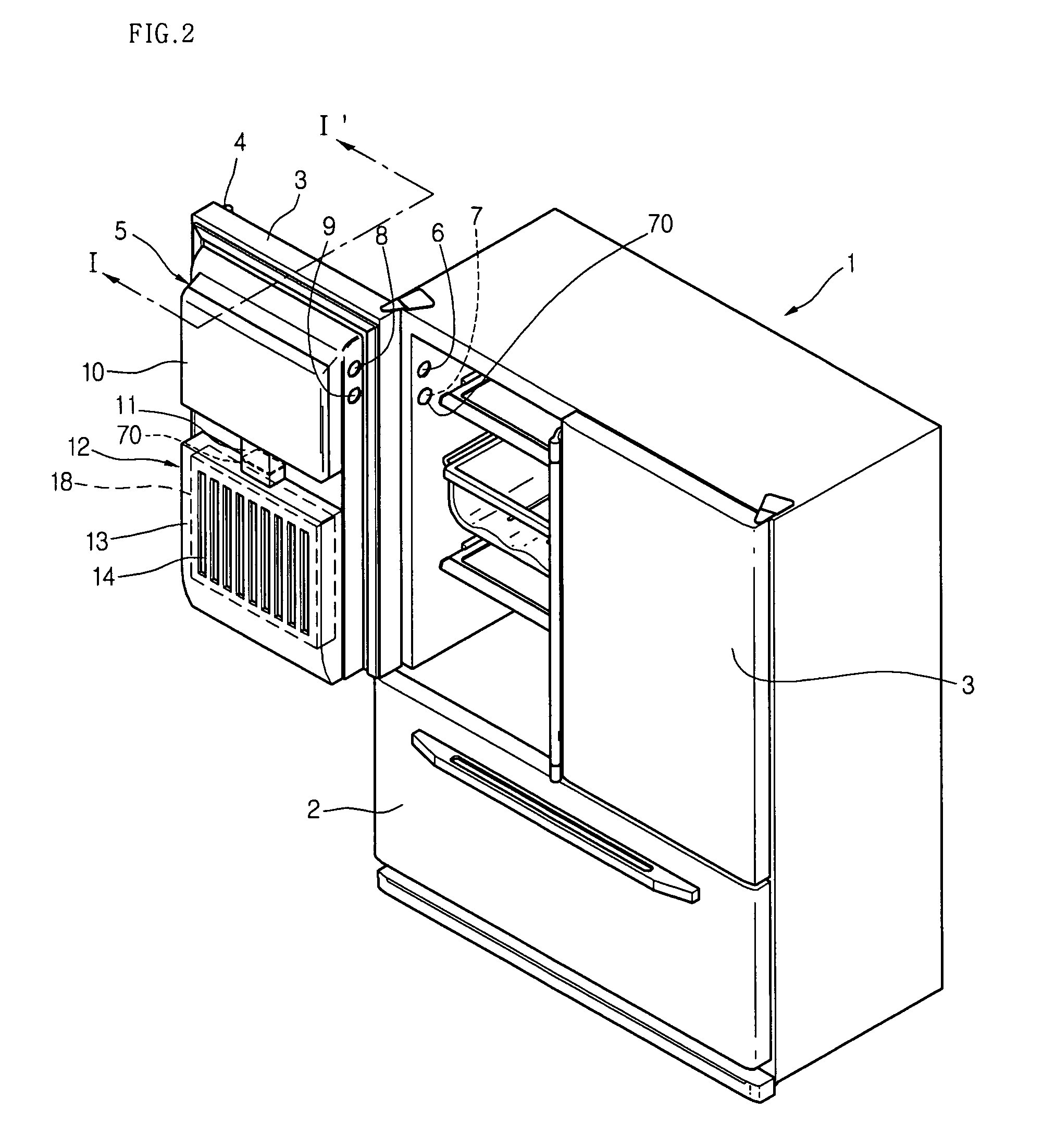 Cooling air flow passage of refrigerator