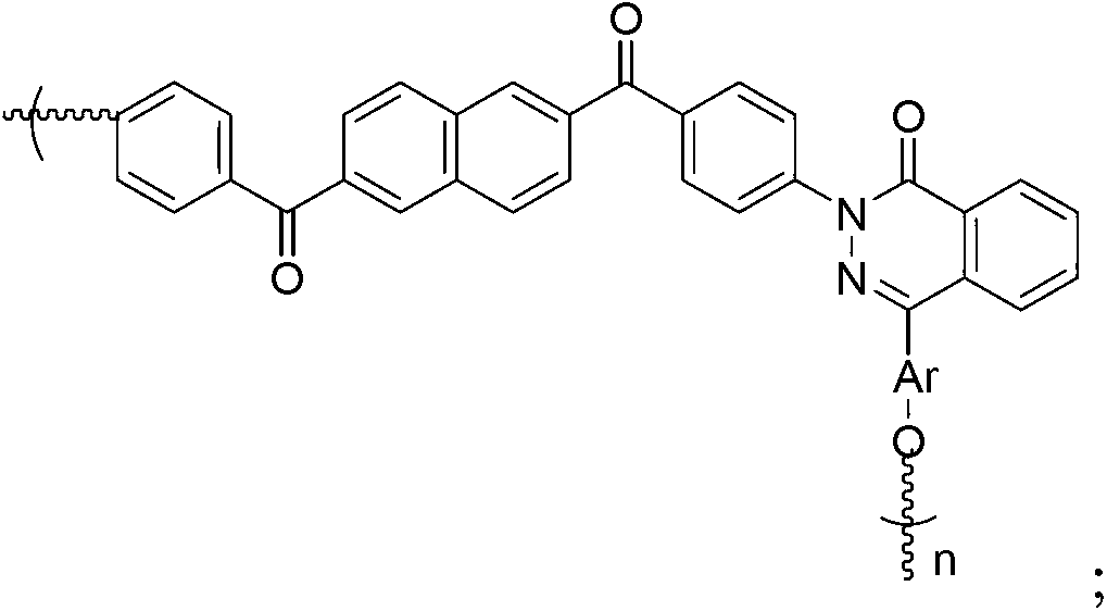 2,6-naphthalic acid based heterocyclic polyaryletherketone and preparation method thereof