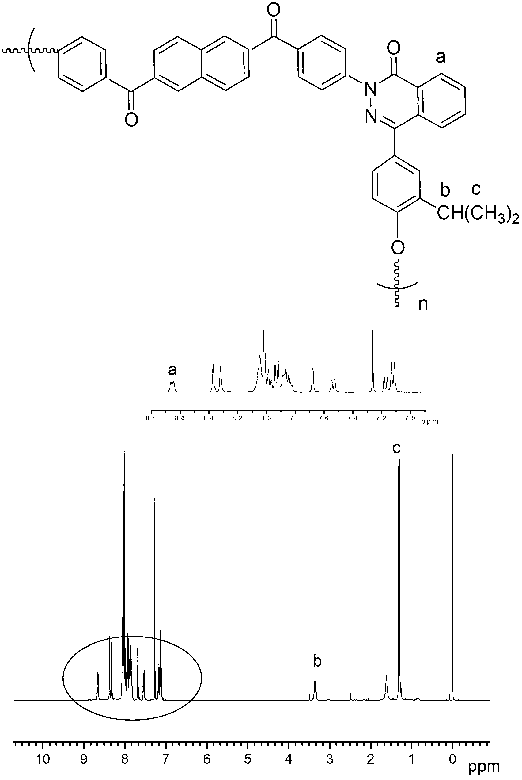 2,6-naphthalic acid based heterocyclic polyaryletherketone and preparation method thereof