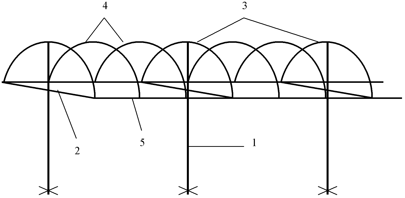 Small bow-shaped rain shelter frame and cultivation method for grape