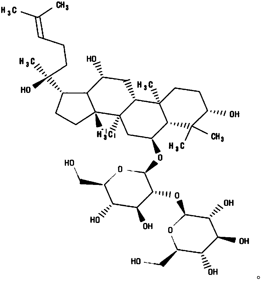 Topical composition for skin containing gincenoside RF