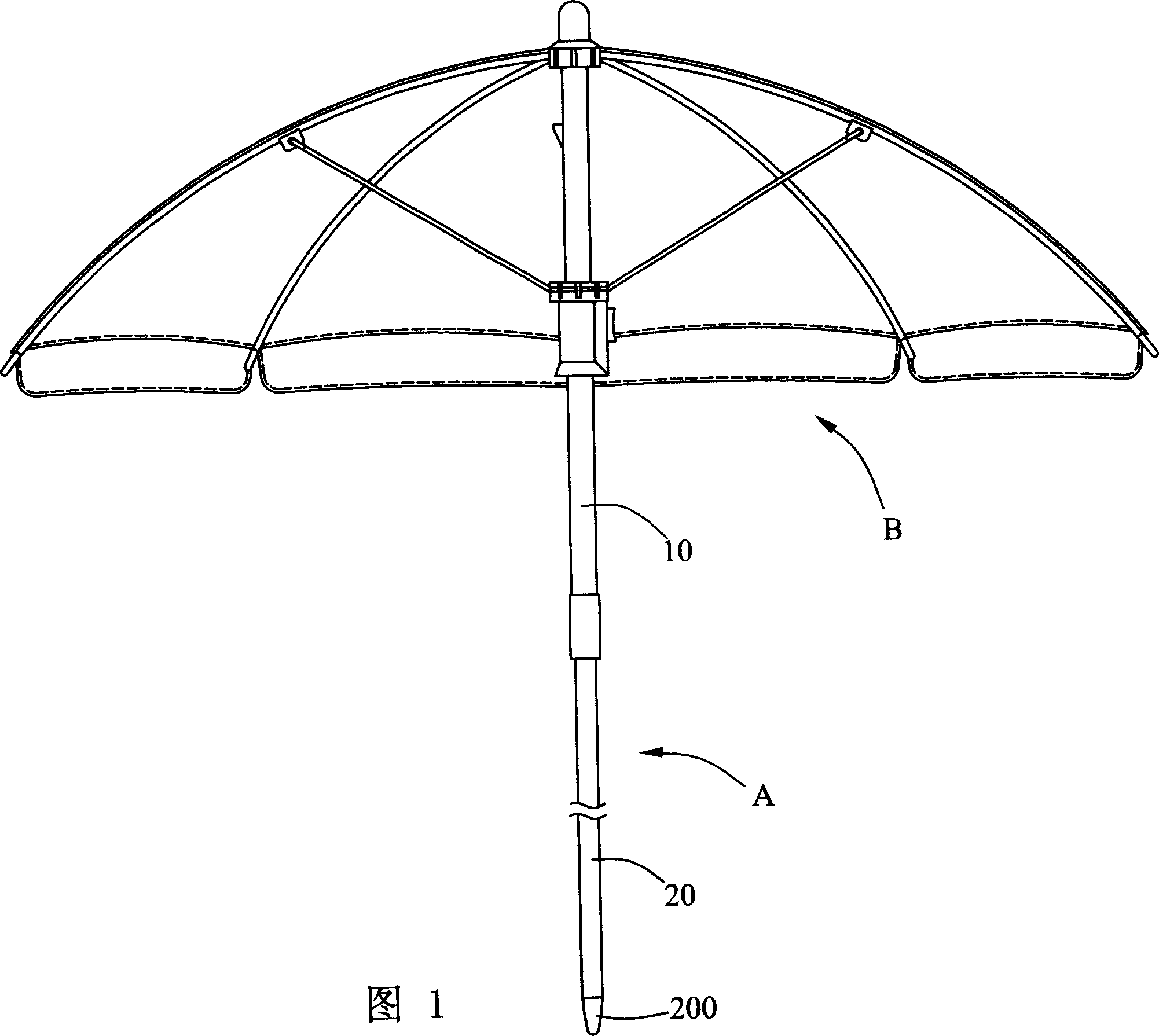 Telescopic beach umbrella