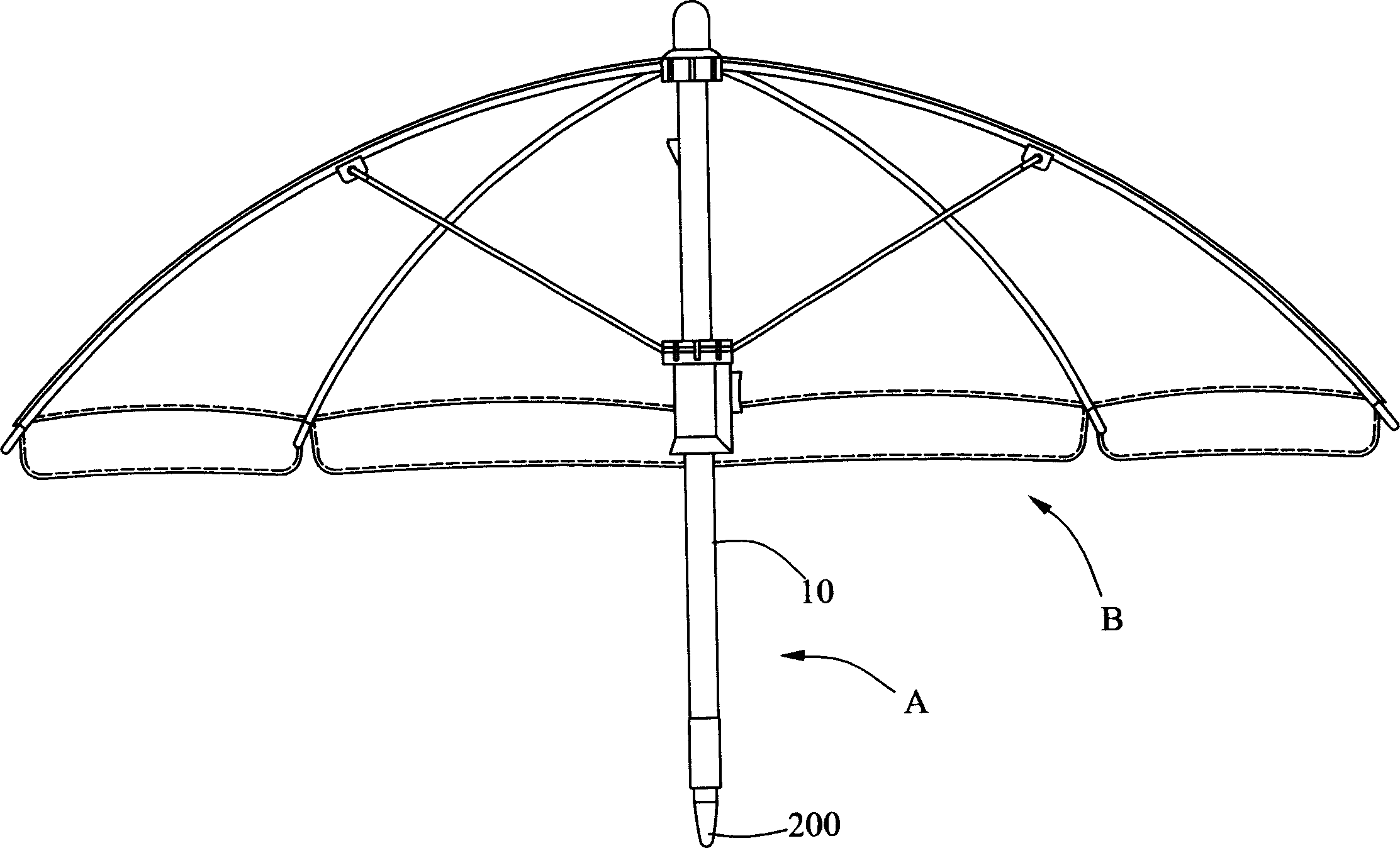 Telescopic beach umbrella