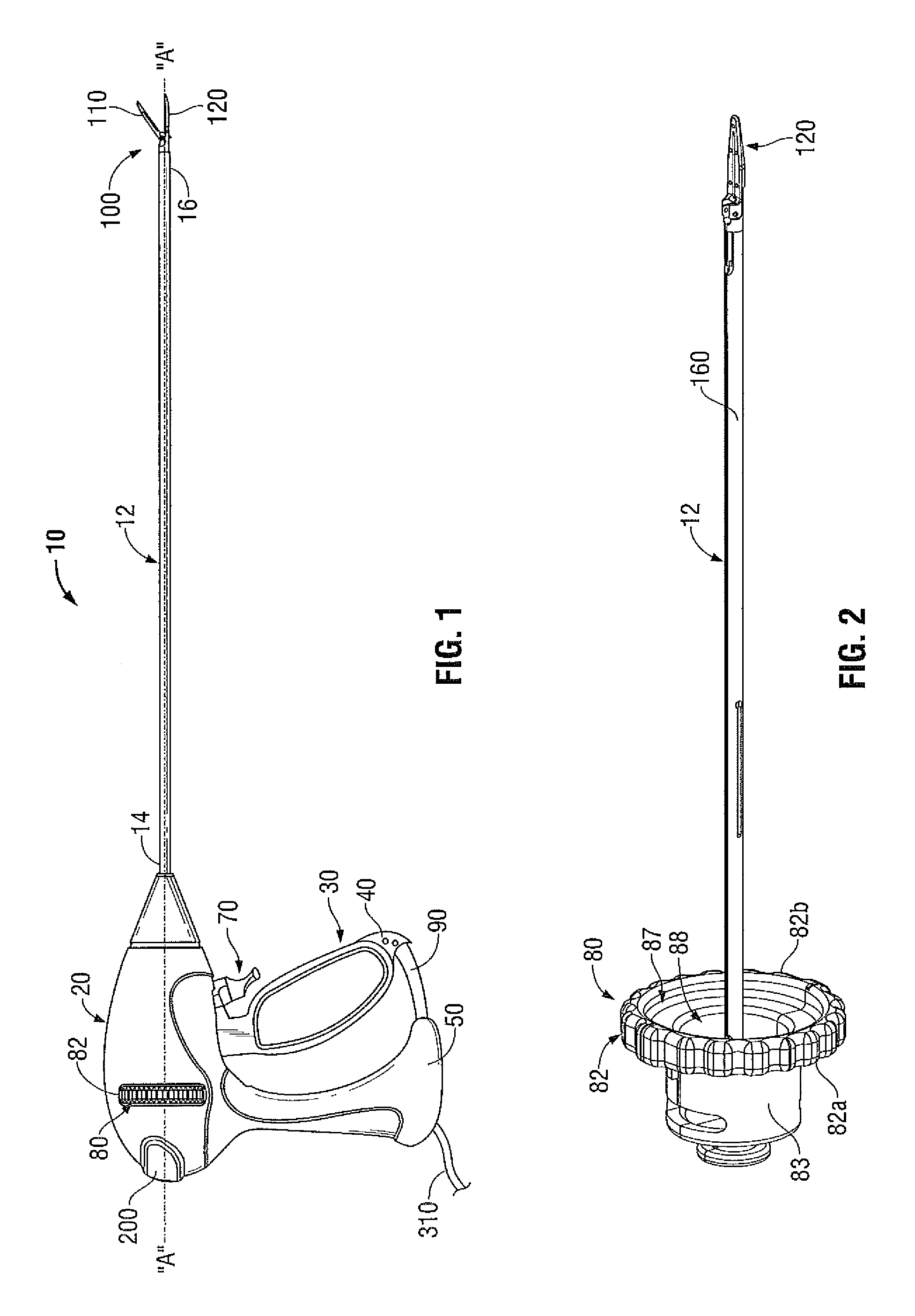 Shaped circuit boards suitable for use in electrosurgical devices and rotatable assemblies including same