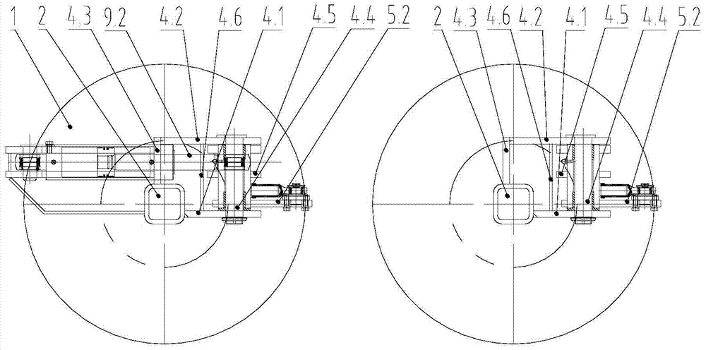 Steering device for a wheel-steering semi-trailer